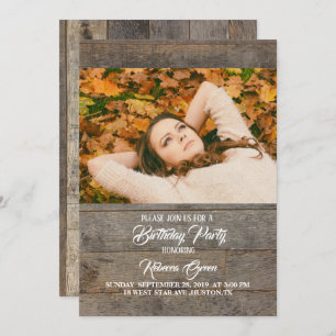 rustic western country barn wood birthday party invitation