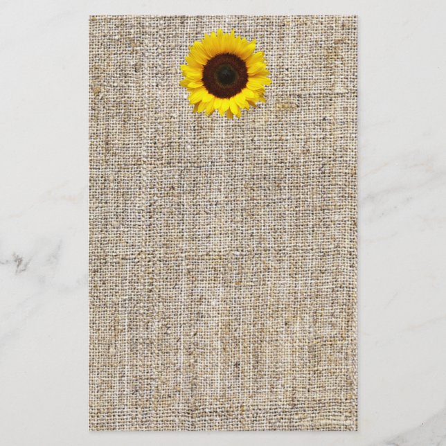 Rustic Western Country Burlap Sunflower Wedding (Front)