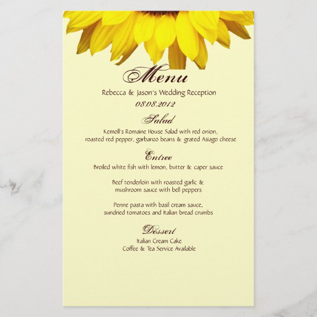 Rustic Western Country Burlap Sunflower Wedding (Front)