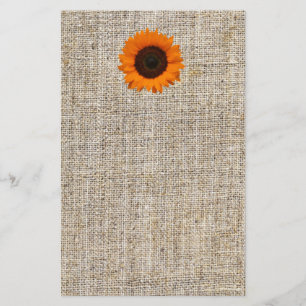Rustic Western Country Burlap Sunflower Wedding Stationery