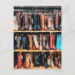 Rustic Western Country Cowboy Boots Photography Postcard