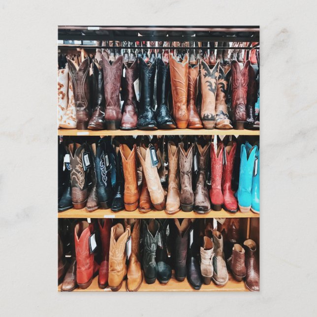 Rustic Western Country Cowboy Boots Photography Postcard (Front)