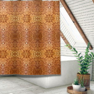 rustic western country cowboy tooled leather shower curtain