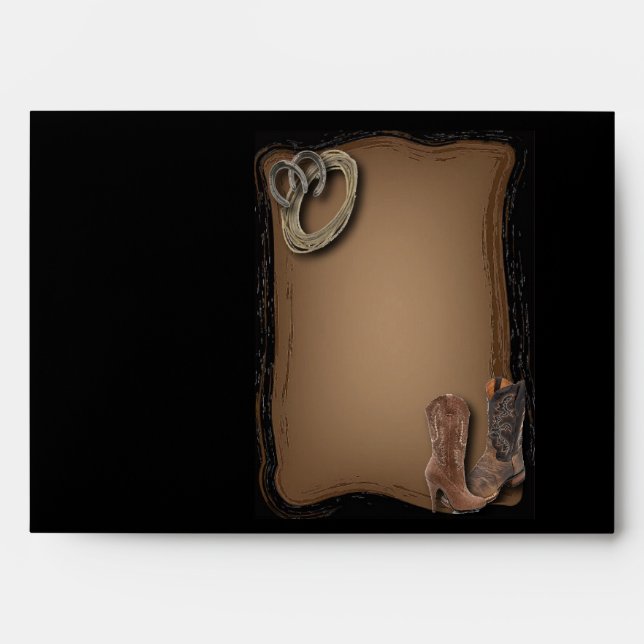 rustic western country cowboy wedding envelopes (Front)