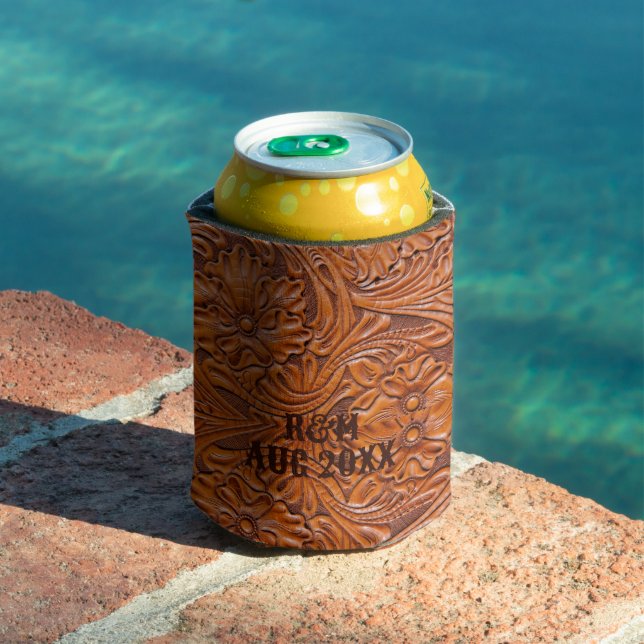 Rustic western country cowboy wedding favour can cooler (In Situ Pool)