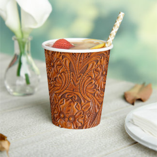 Rustic western country cowboy wedding favour paper cups