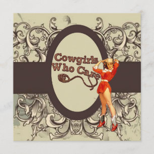 Rustic Western Country Cowgirl Bridal Shower Invitation