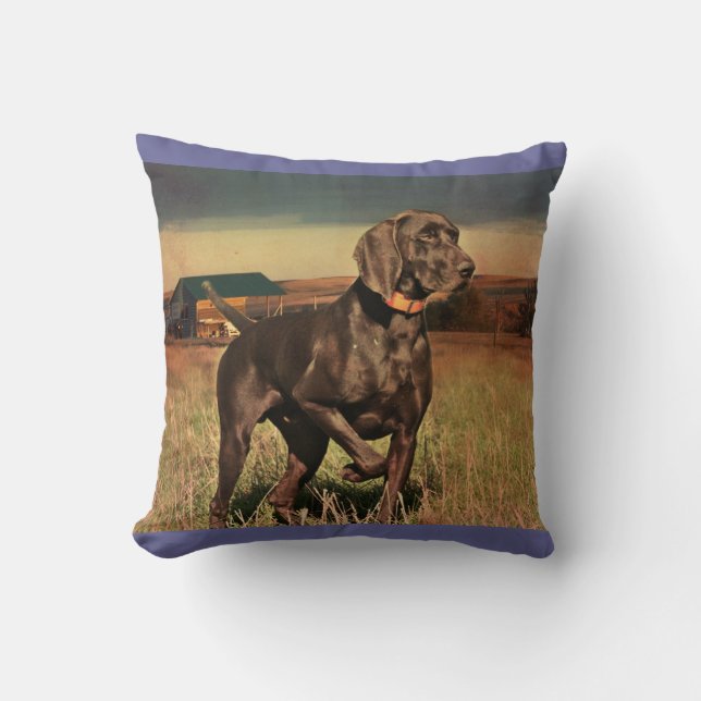 rustic western country farm labrador retriever cushion (Front)