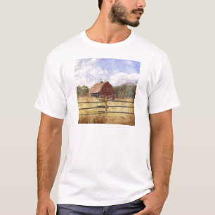 Rustic Western Country Farm Primitive Red Barn T-Shirt
