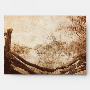 rustic western country farm wedding envelopes