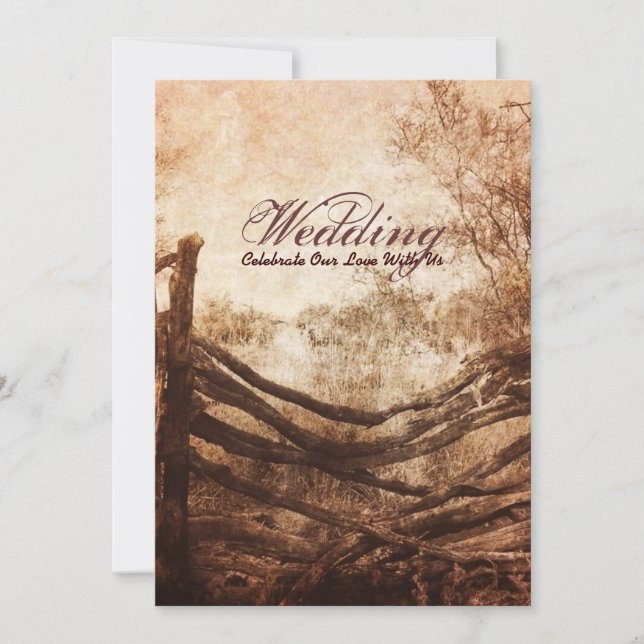 rustic western country farm wedding invitation (Front)
