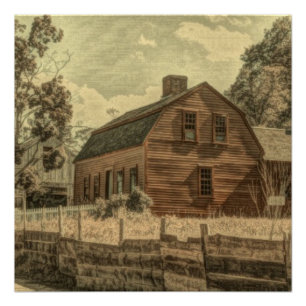 Rustic Western Country Farmhouse Chic Red Barn Poster