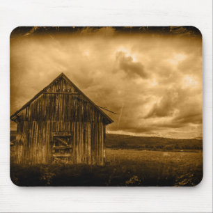 rustic western country farmhouse old barn mouse pad