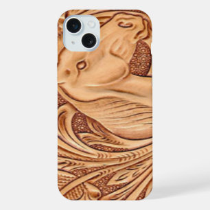 rustic western country leather equestrian horse iPhone case