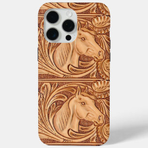 rustic western country leather equestrian horse iPhone case