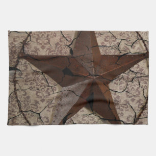 Rustic Western Country Primitive Texas Star Tea Towel