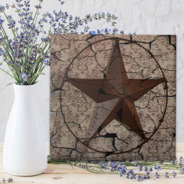 Rustic Western Country Primitive Texas Star Tile (Rustic Western Country Primitive Texas Star Tile)