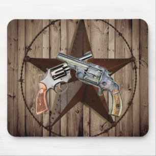 rustic western country texas star cowboy pistols mouse pad