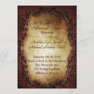 rustic western country wedding Rehearsal Dinner Invitation