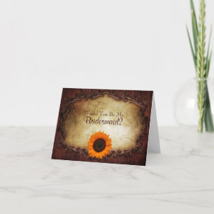 rustic western country Will You Be My Bridesmaid Invitation