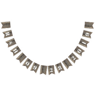 rustic western country woodgrain barn wedding bunting