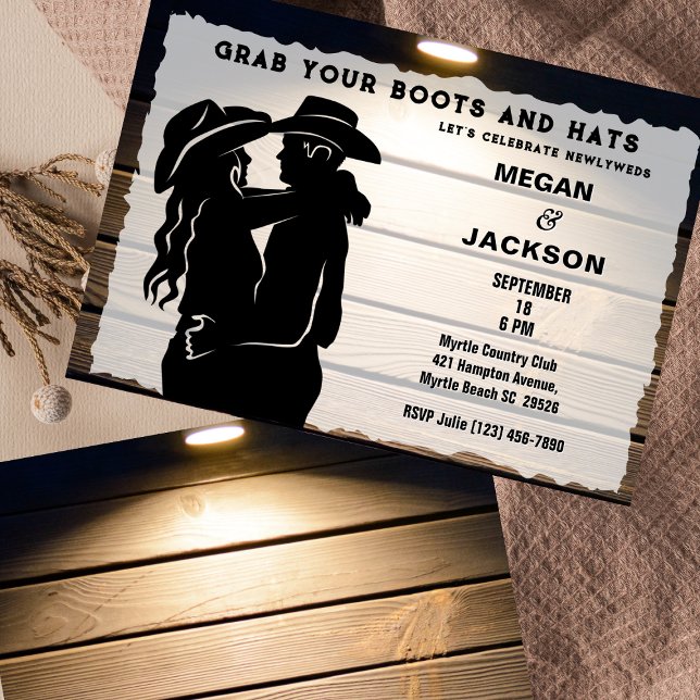 Rustic Western Couple Barn Reception  Invitation (Creator Uploaded)