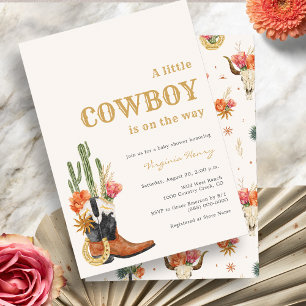 Rustic Western Cowboy Baby Shower Invitation