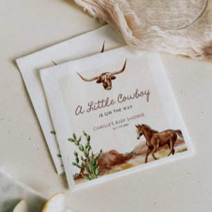 Rustic Western Cowboy Baby Shower Napkin