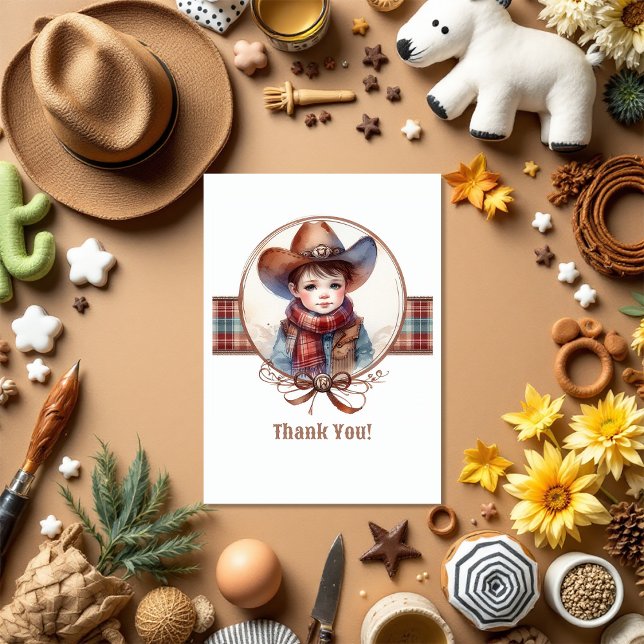 Rustic Western Cowboy Baby Shower Thank You Card (Rustic Western Cowboy Baby Shower Thank You Card)