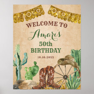 Rustic Western Cowboy Birthday Welcome Sign