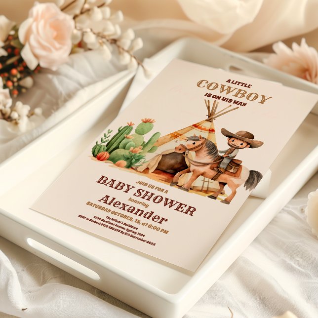 Rustic Western Cowboy Country Baby Shower Invitation (Creator Uploaded)