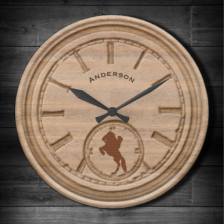 Rustic Western Cowboy Large Clock