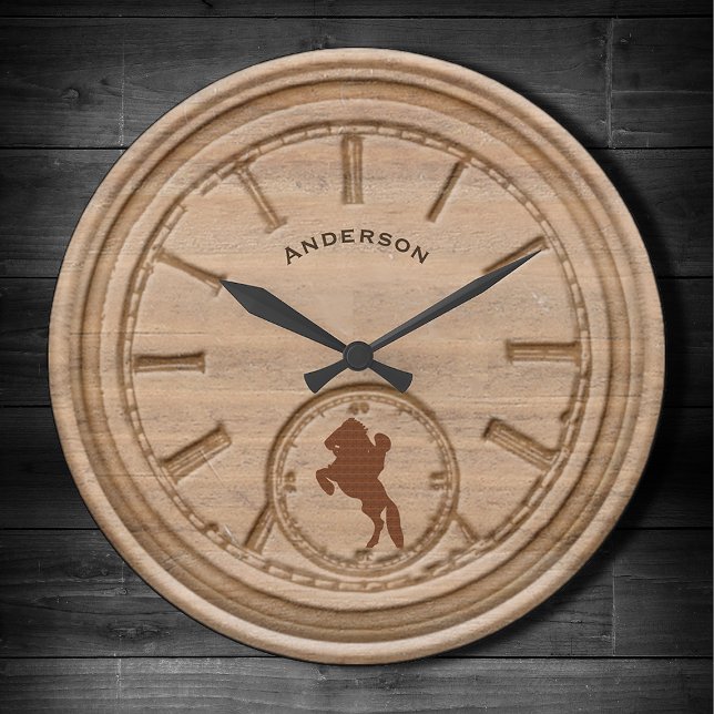 Rustic Western Cowboy Large Clock (Creator Uploaded)