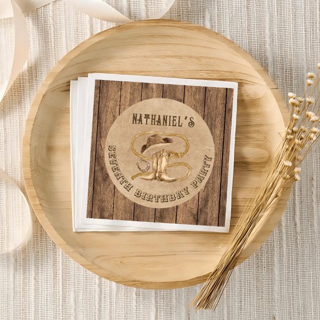 Rustic western cowboy you are wanted  napkin (Creator Uploaded)