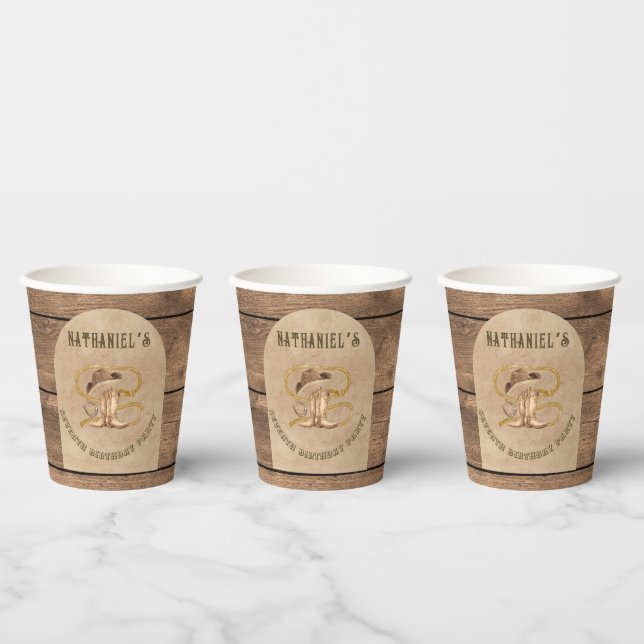 Rustic western cowboy you are wanted  paper cups (Multi)