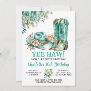 Rustic Western Cowgirl Birthday Party Invitation