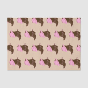 Rustic Western Cowgirl Boots & Pink Hat Tissue Paper