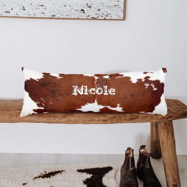 Rustic Western Cowhide Name Body Cushion (Creator Uploaded)