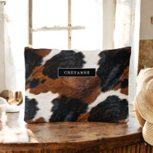 Rustic Western Cowhide Pattern with Your Name