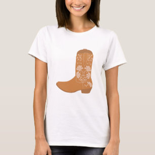Rustic Western Earth Tone Country Cowboy Boots T-Shirt