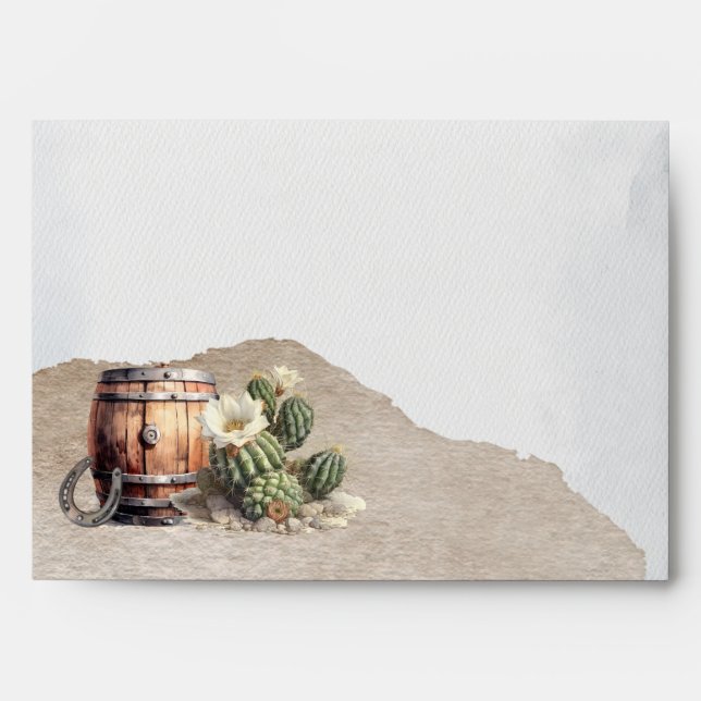 Rustic Western Elephant Cowboy Boy Baby Shower Envelope (Front)