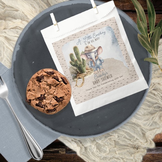 Rustic Western Elephant Cowboy Boy Baby Shower Favour Bag (Rustic Western Elephant Cowboy Boy Baby Shower Favor Bags)