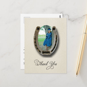 Rustic Western Graduation Thank You postcard