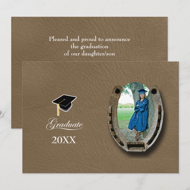 Rustic Western Hi-School Graduation Announcement  (Front/Back)