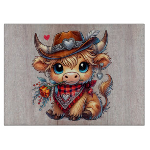 Rustic Western Highland Calf Cutting Board