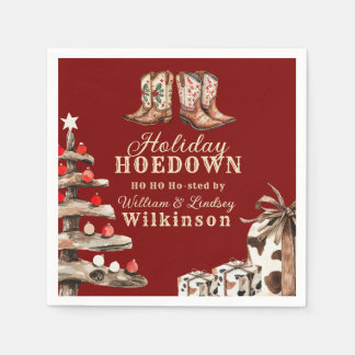 Rustic Western Holiday Hoedown Christmas Napkin