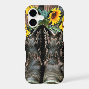 Rustic Western Horse Cowboy boots Sunflowers