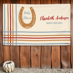 Rustic Western Horseshoe Baby Shower Banner