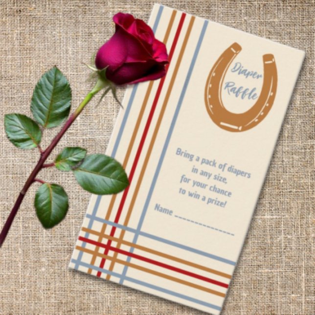 Rustic Western Horseshoe Baby Shower Diaper Raffle Enclosure Card (Creator Uploaded)