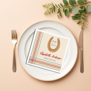 Rustic Western Horseshoe Baby Shower Napkin